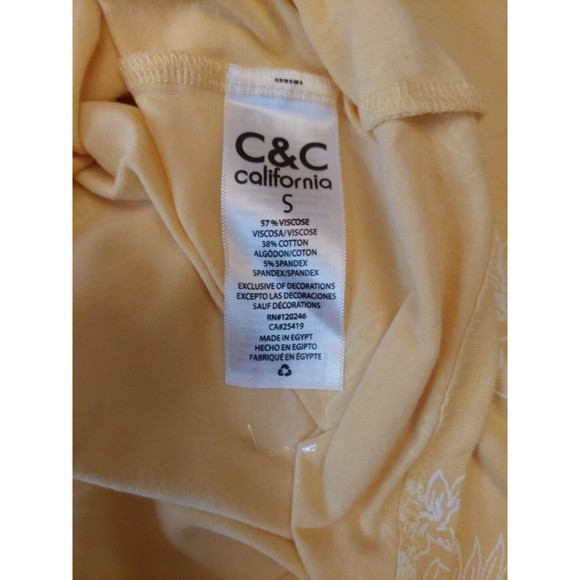 C&C California Matty M 2 Pc Lot Sz S T Shirt Tops Yellow Sky Blue NWT - Picture 6 of 11